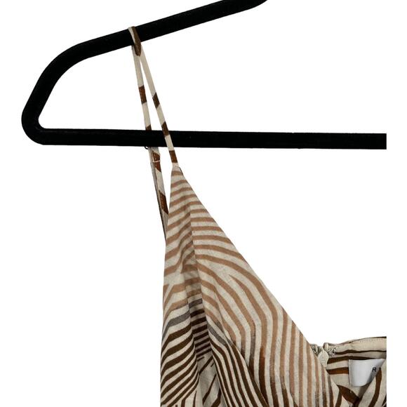 Reiss Dress Rosie fitted animal print midi beige brown size 12 - Picture 3 of 8